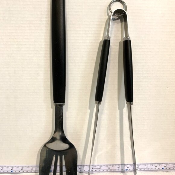 BBQ Tools Set Stainless Steel Grill Utensil Set TONGS & SPATULA - Picture 2 of 6